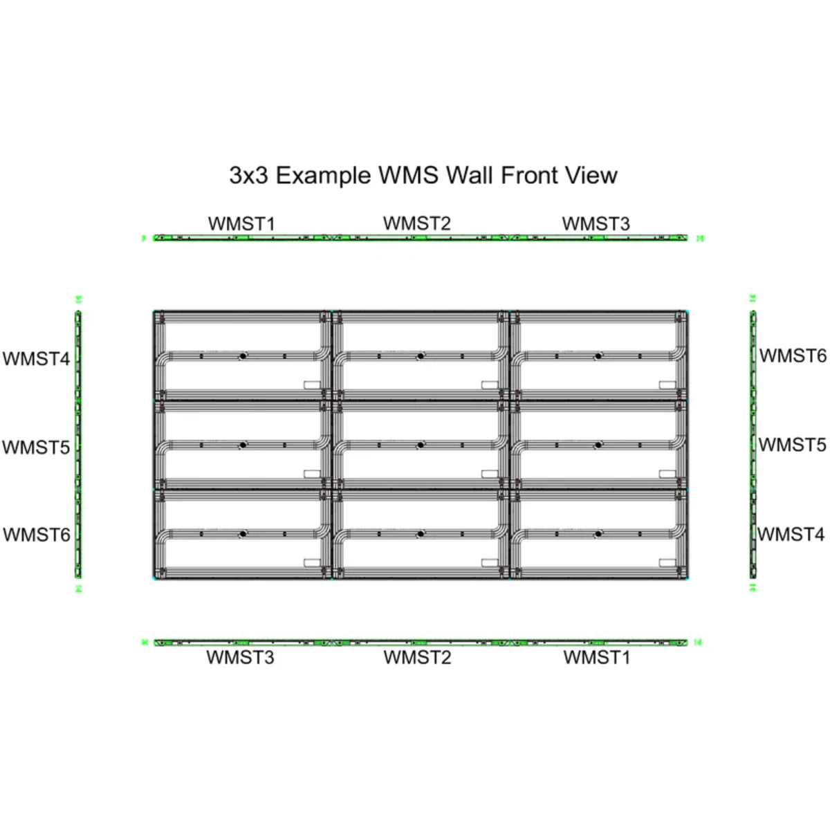 American DJ WMST6 | Side & Corner Trim for WMS Panels | Bottom Left & Top Right Sections