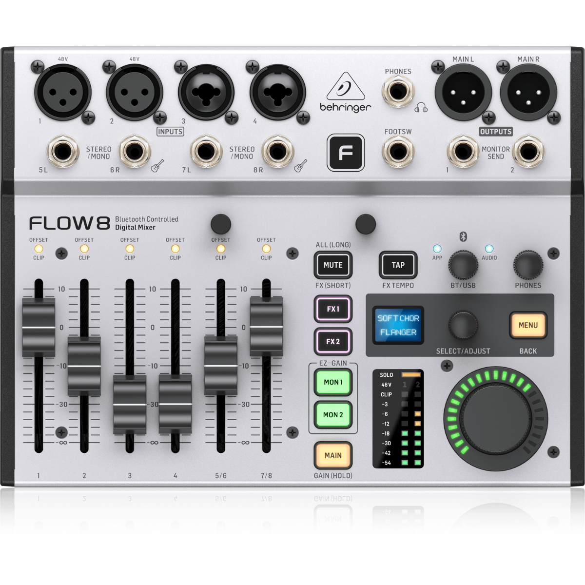Behringer FLOW 8 | 8 Input Digital Mixer with Bluetooth | App Controlled Mixer with USB Interface