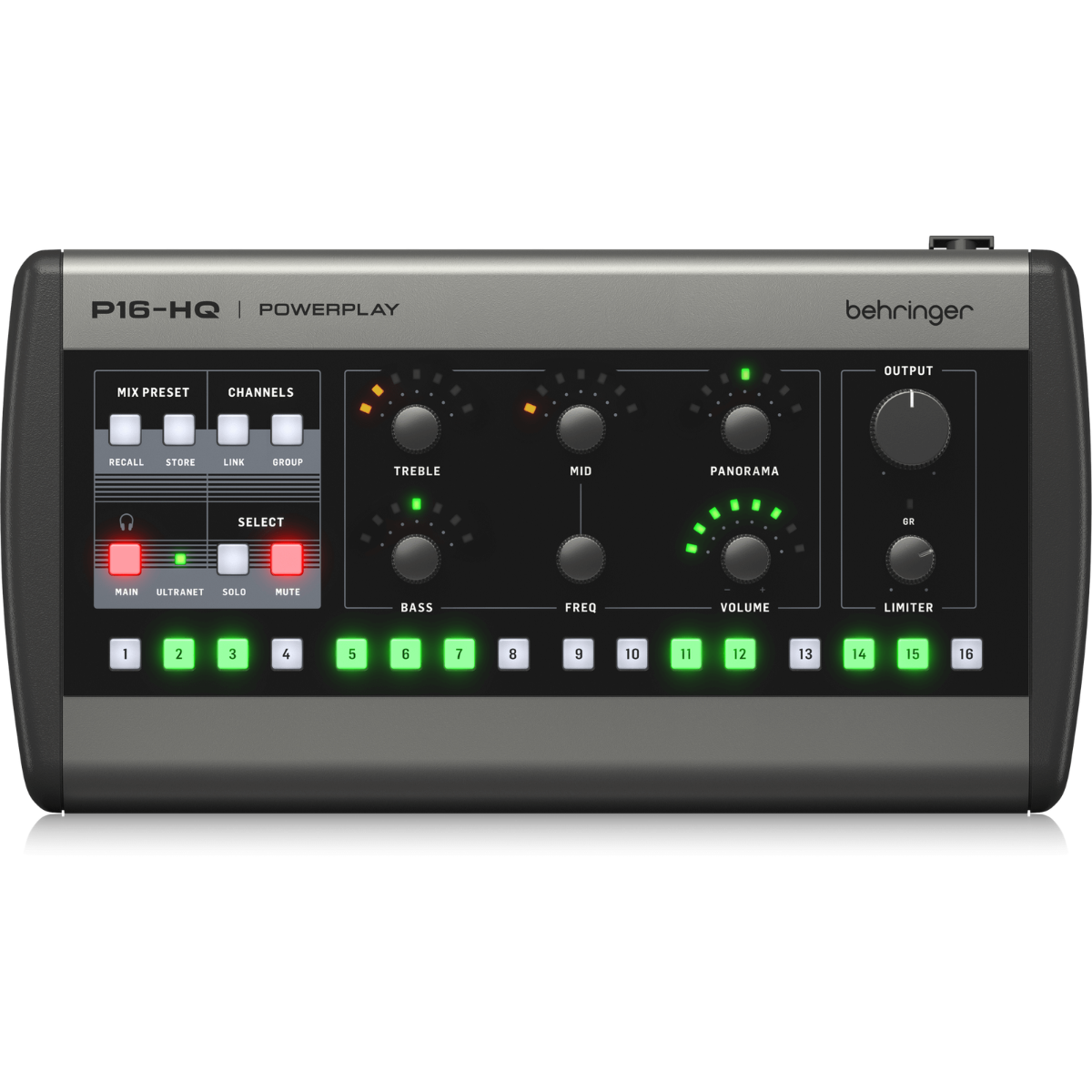 Behringer P16 HQ | 16 Channel Personal Monitor Mixer | ULTRANET Powered with High-Quality Headphone Amp