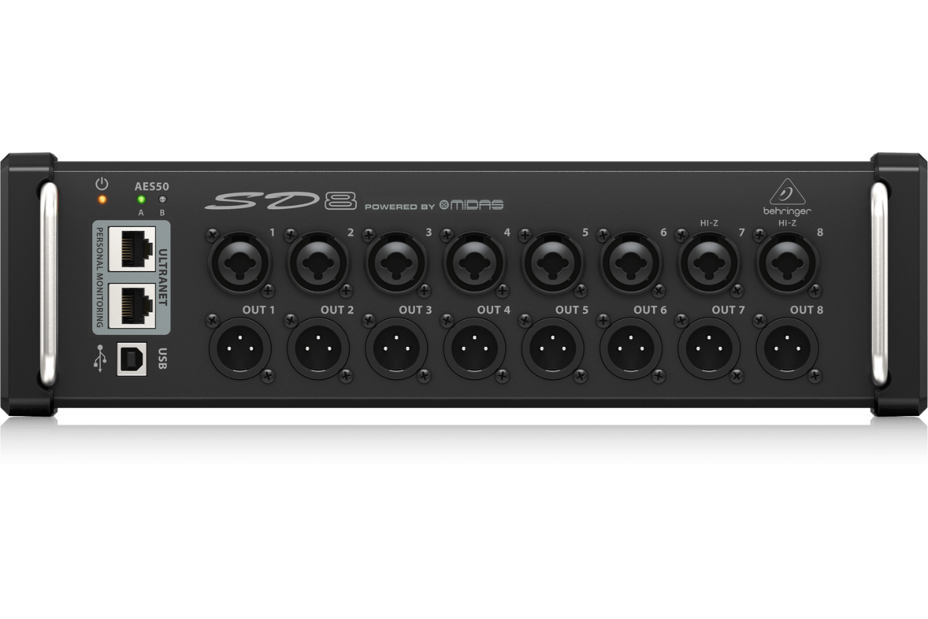 Behringer SD8 | 8 Midas Preamps - AES50 Stage Box | ULTRANET Hub with 8 Outputs