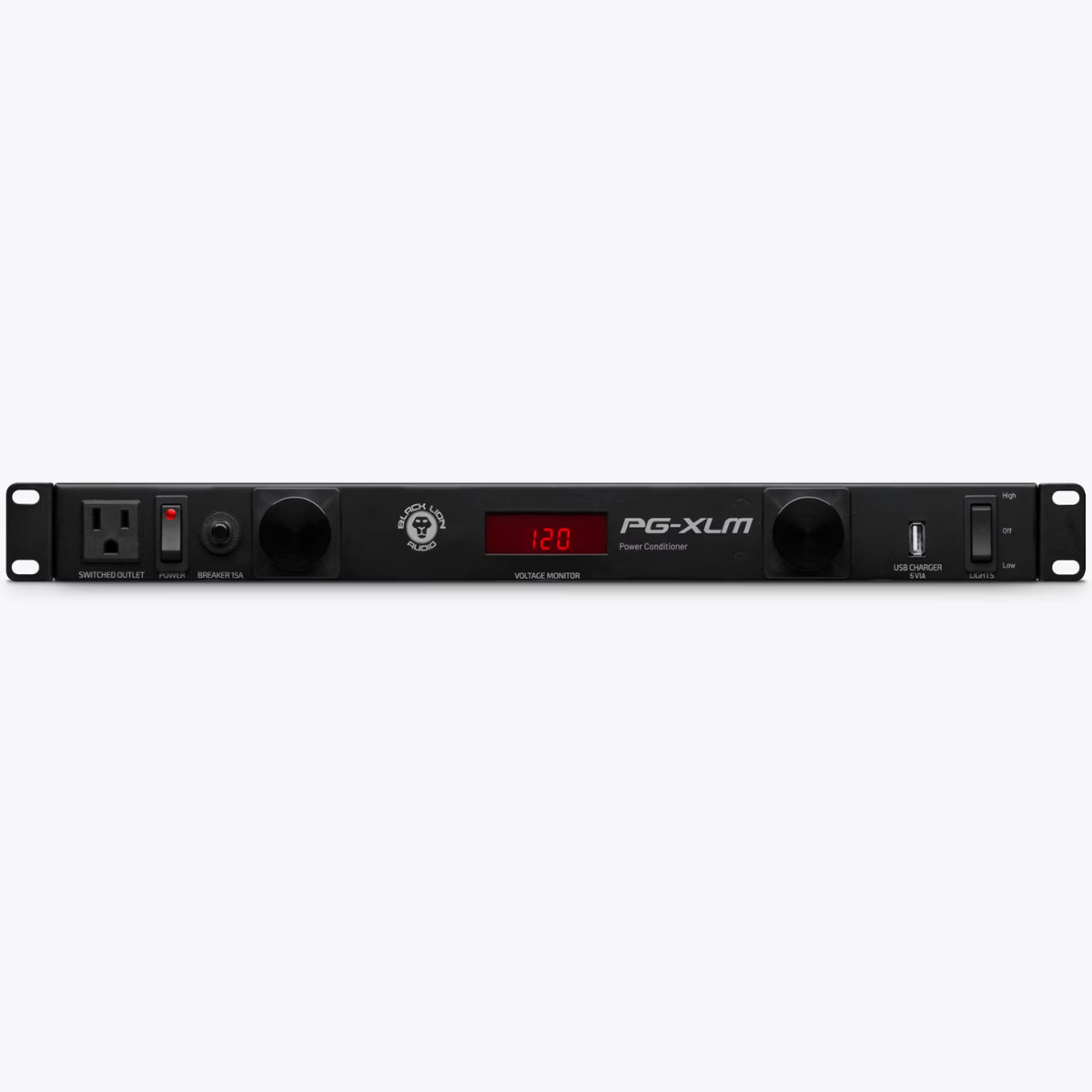 Black Lion PG-XLM | 9-Outlet Rack Power Conditioner | LED Meter with Pull-Out Lights