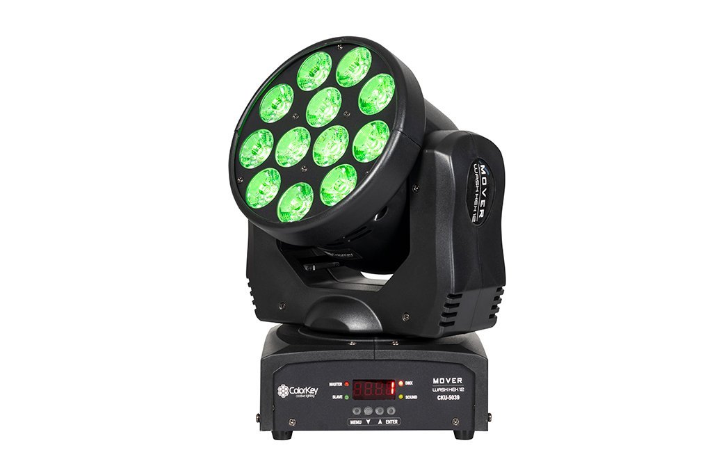 Color Key Mover Wash HEX 12 | 144W RGBWA+UV Moving Head Wash Light with Pan/Tilt & DMX