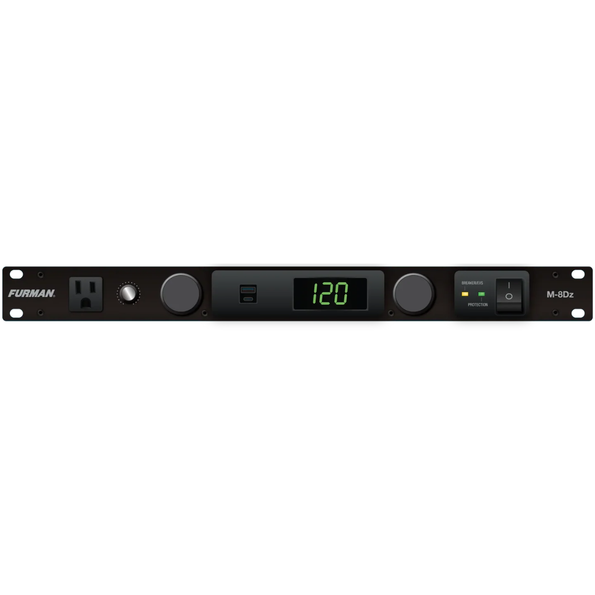 Furman M-8Dz | 15A Power Conditioner with 9 Outlets | Digital Voltmeter, Rack Lights, and EVS