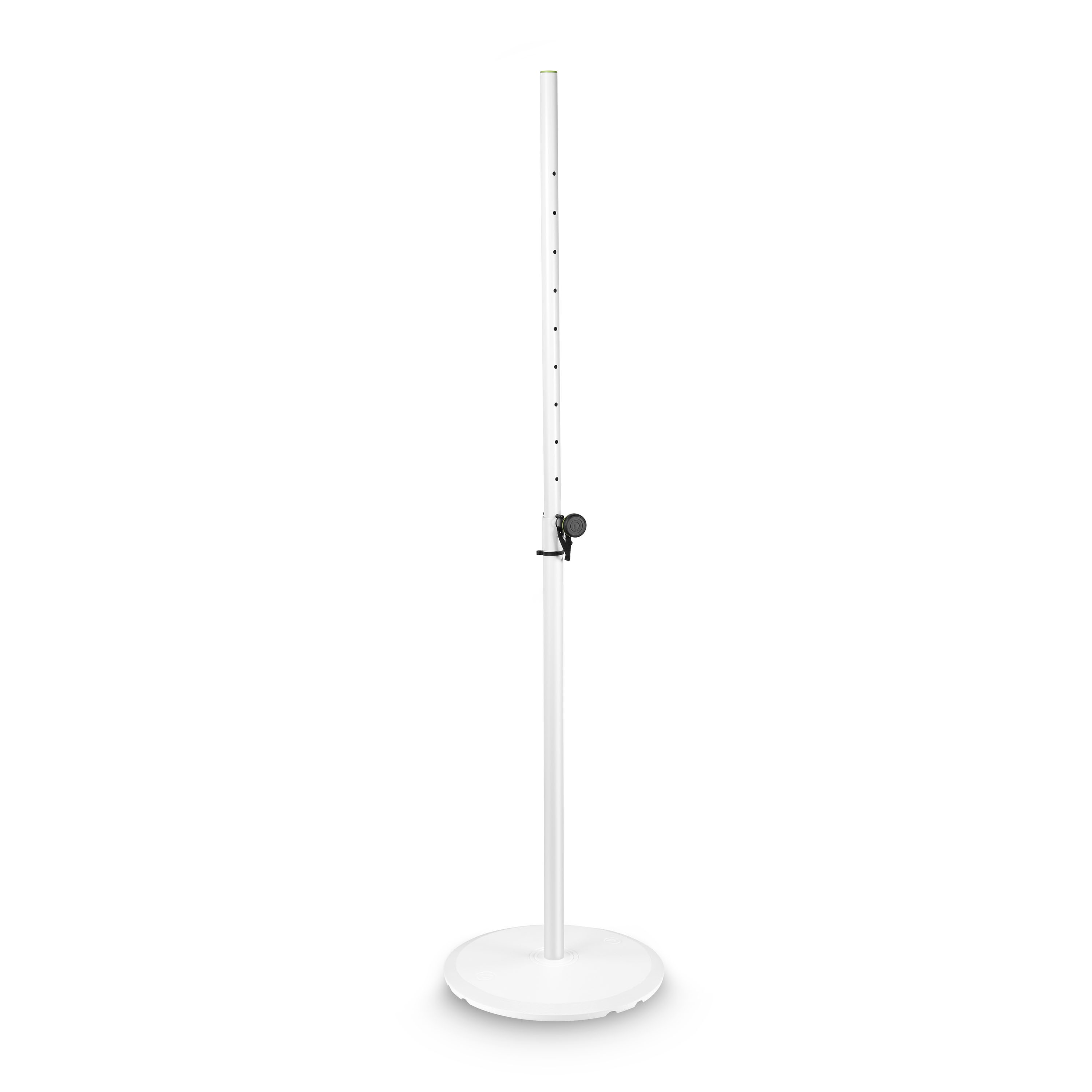 Gravity Stands SSPWBSET1W | Speaker Stand w/ Base and Cast Iron Weight Plate, White