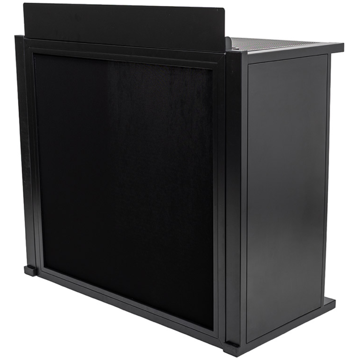 Headliner HL30080 | Black Portable DJ Booth | Trifold Frame with Black and White Scrims