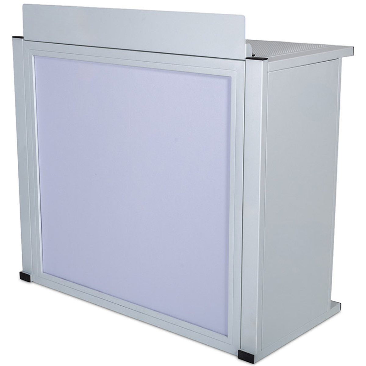 Headliner HL30081 | White Portable DJ Booth | Trifold Frame with Black and White Scrims
