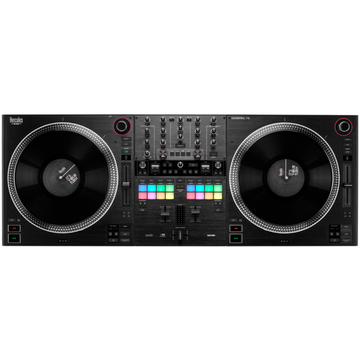 Hercules DJControl T10 | 10in Motorized Vinyl Platters | Serato DJ Pro & DJUCED PRO