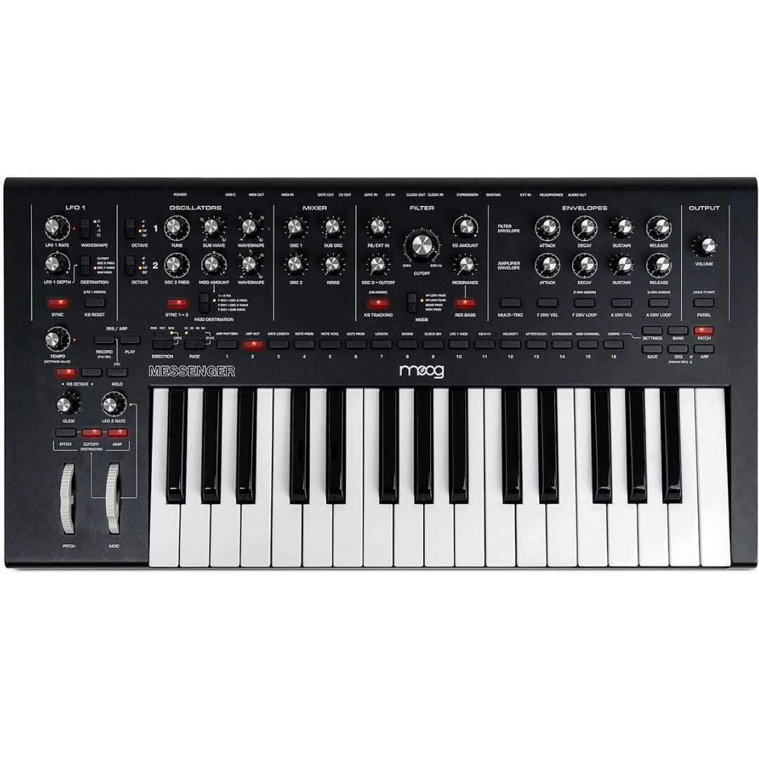 Moog MESSENGERXUS | Monophonic Analog Synth with Ladder Filter, 32-Key Aftertouch & 64-Step Sequencer