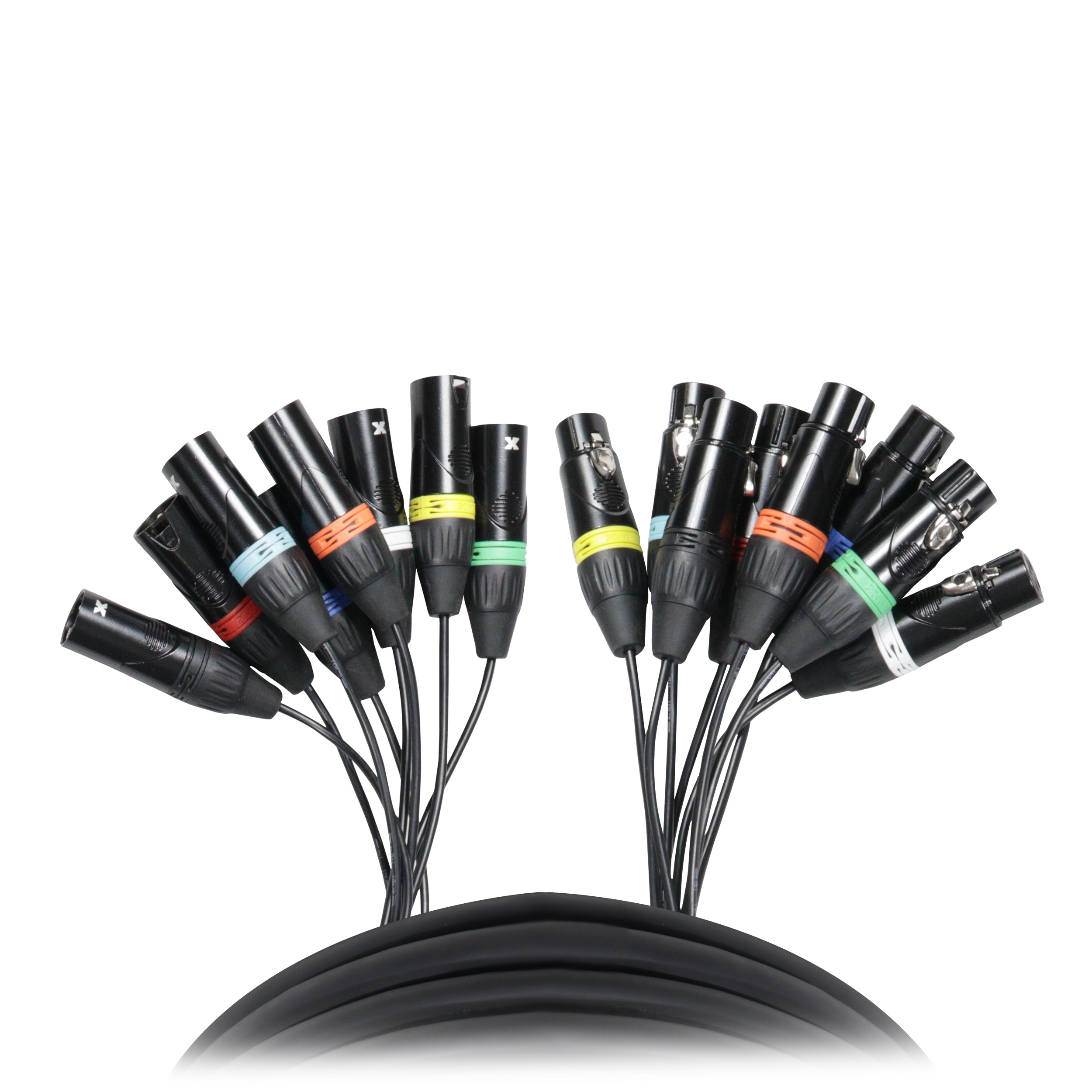 ProX XC8XLR10 | 10ft 8 Channel XLR Snake | Color Coded Balanced Connections