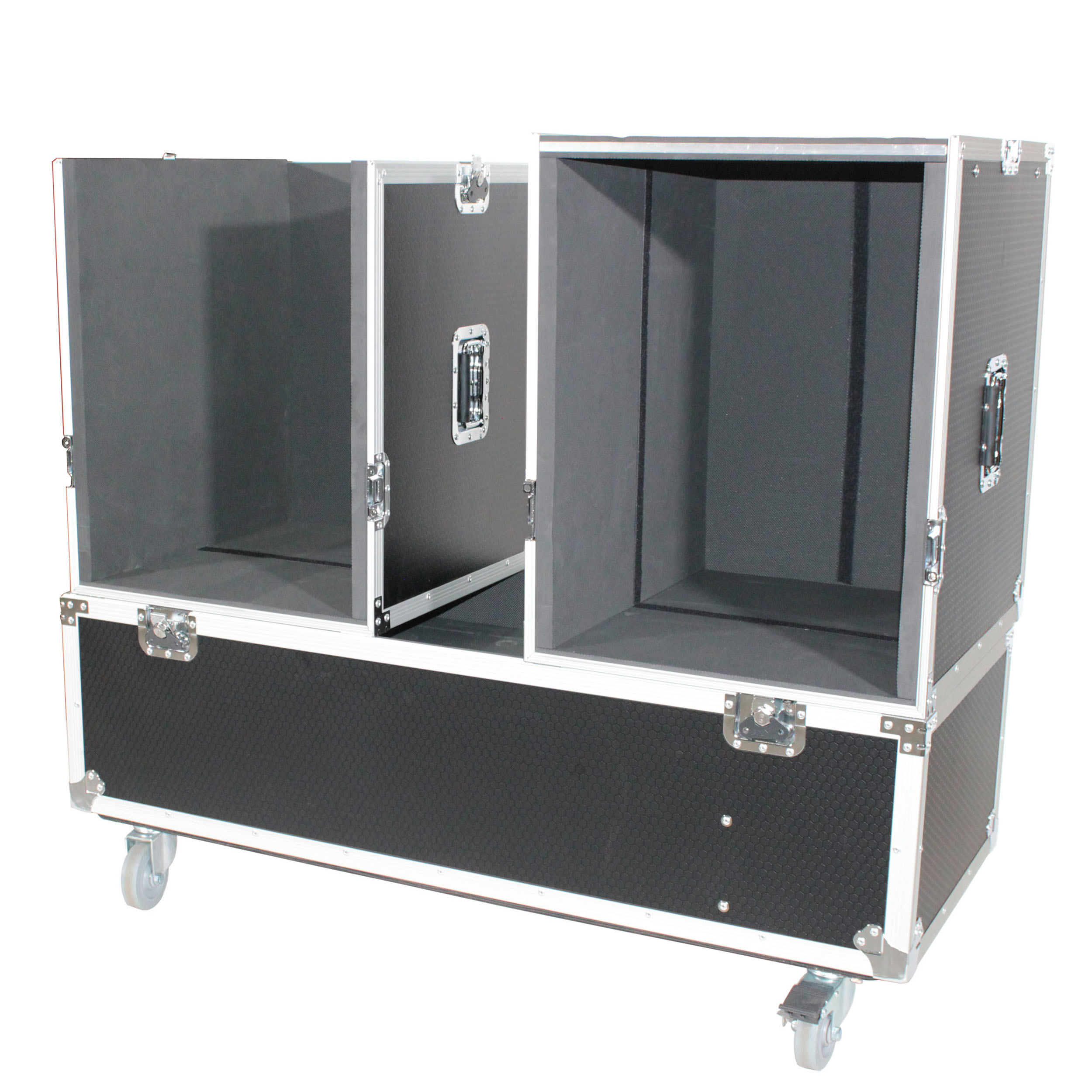 ProX XS-QSCKC12X2W | ATA Flight Case for 2x QSC KC12 | Holds Speakers and Subwoofers with Casters