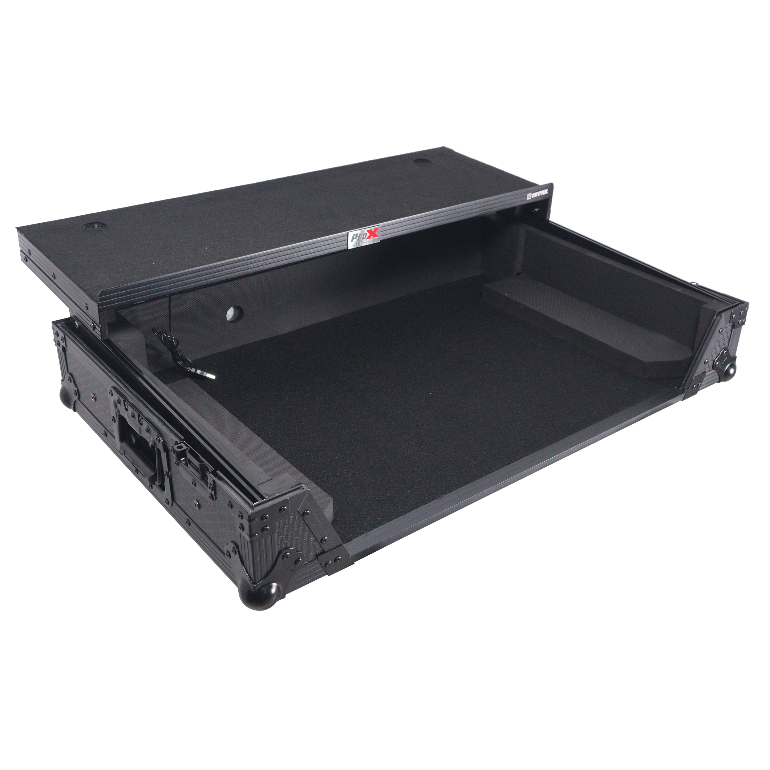 ProX XS-RANESYSONEWLTBLLED | Flight Case for RANE SYSTEM ONE | LED Laptop Shelf & 1U Rack Space
