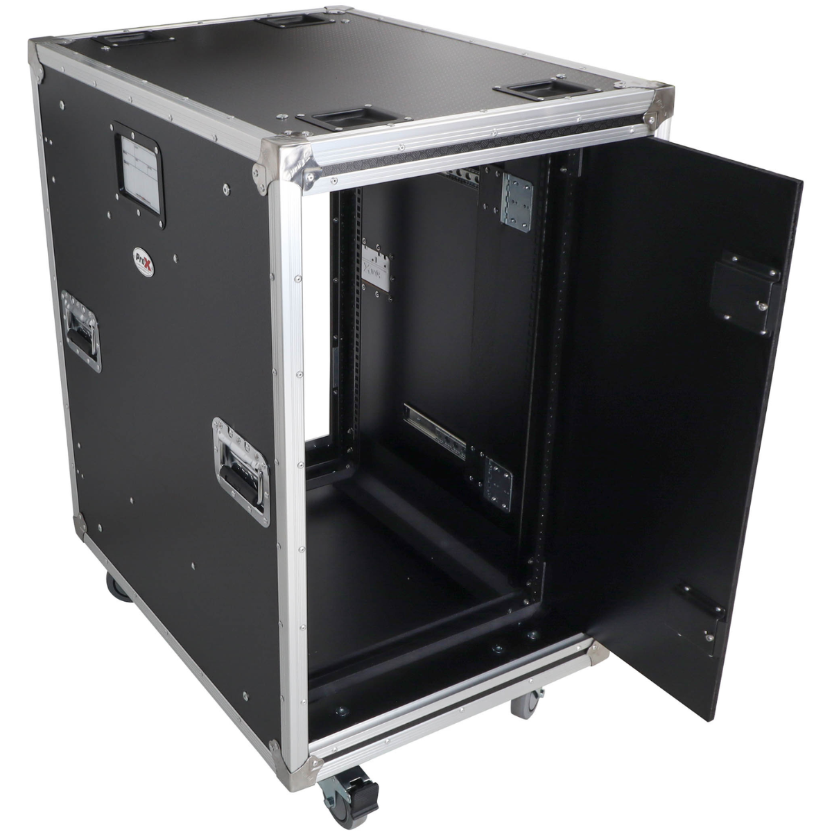 ProX XS SLAM18U24 | 18U Rack with 24in Rail Depth | Shock Mount Case with Sliding Doors