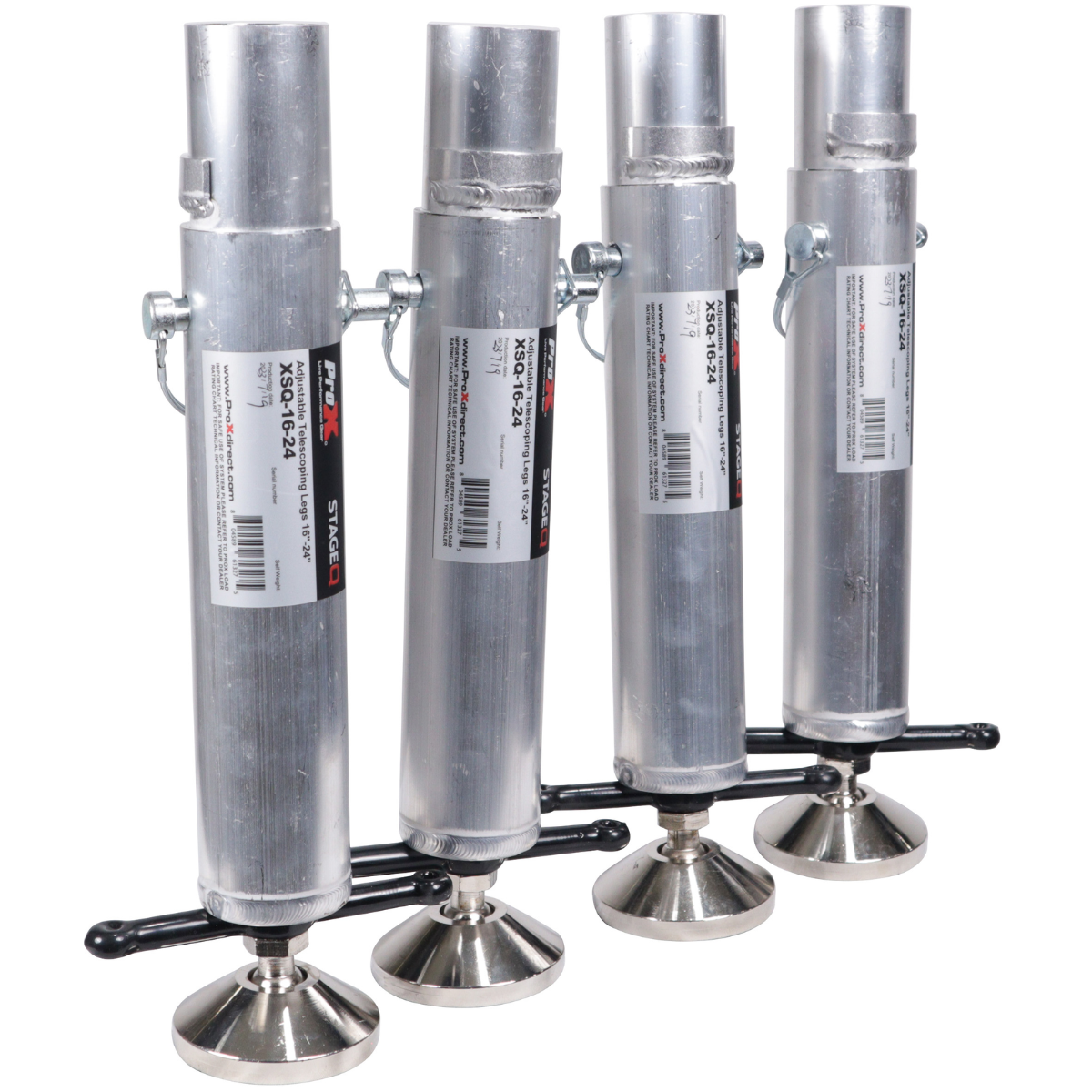 ProX XSQ-1624MK2 | Set of 4 Adjustable Stage Legs | 16 to 24in Ball Joint for StageQ