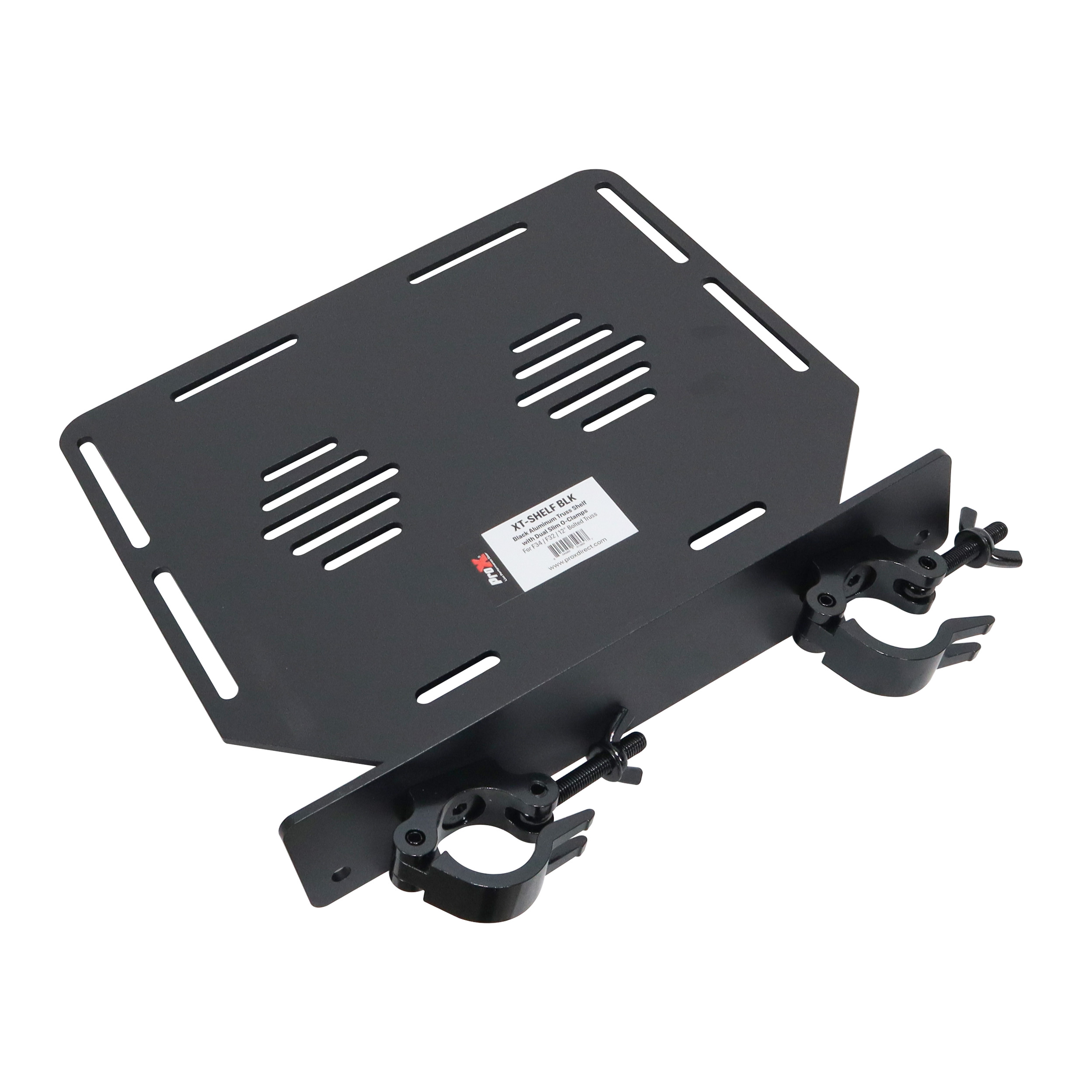 ProX XT SHELFBLK | 14x16in Truss Shelf | Dual O-Style Clamps for F34 and 12in Box Truss