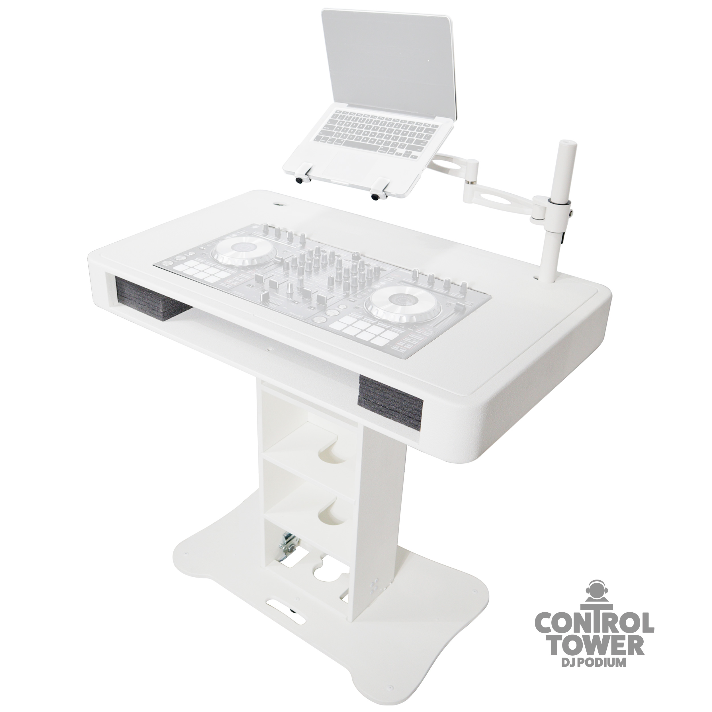 ProX XZF-DJCTW | White DJ Controller Podium