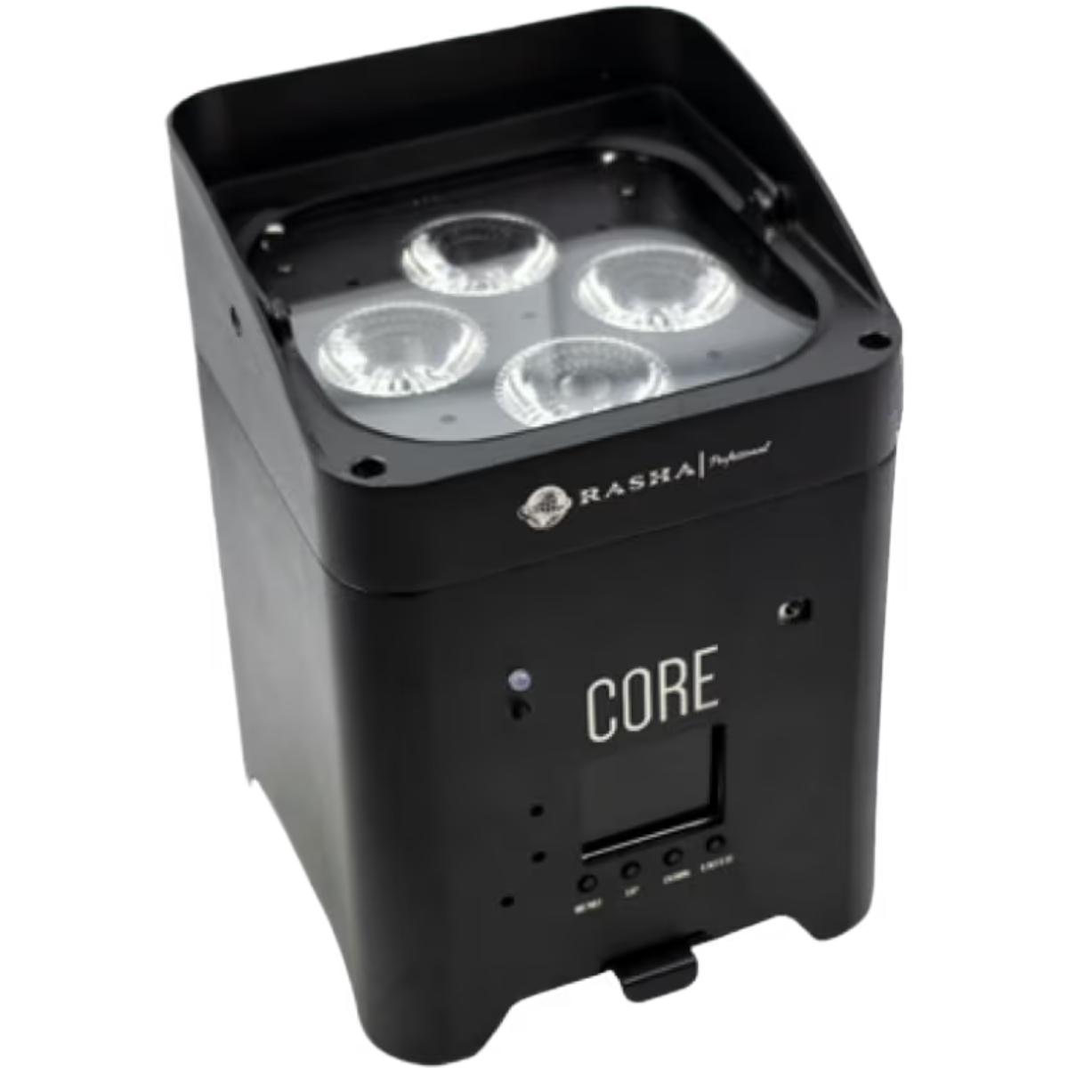 Rasha RP-HXCOR-BLK | 4x18W RGBAW+UV Battery Uplight | Wi-Fi App & 2.4GHz Wireless DMX