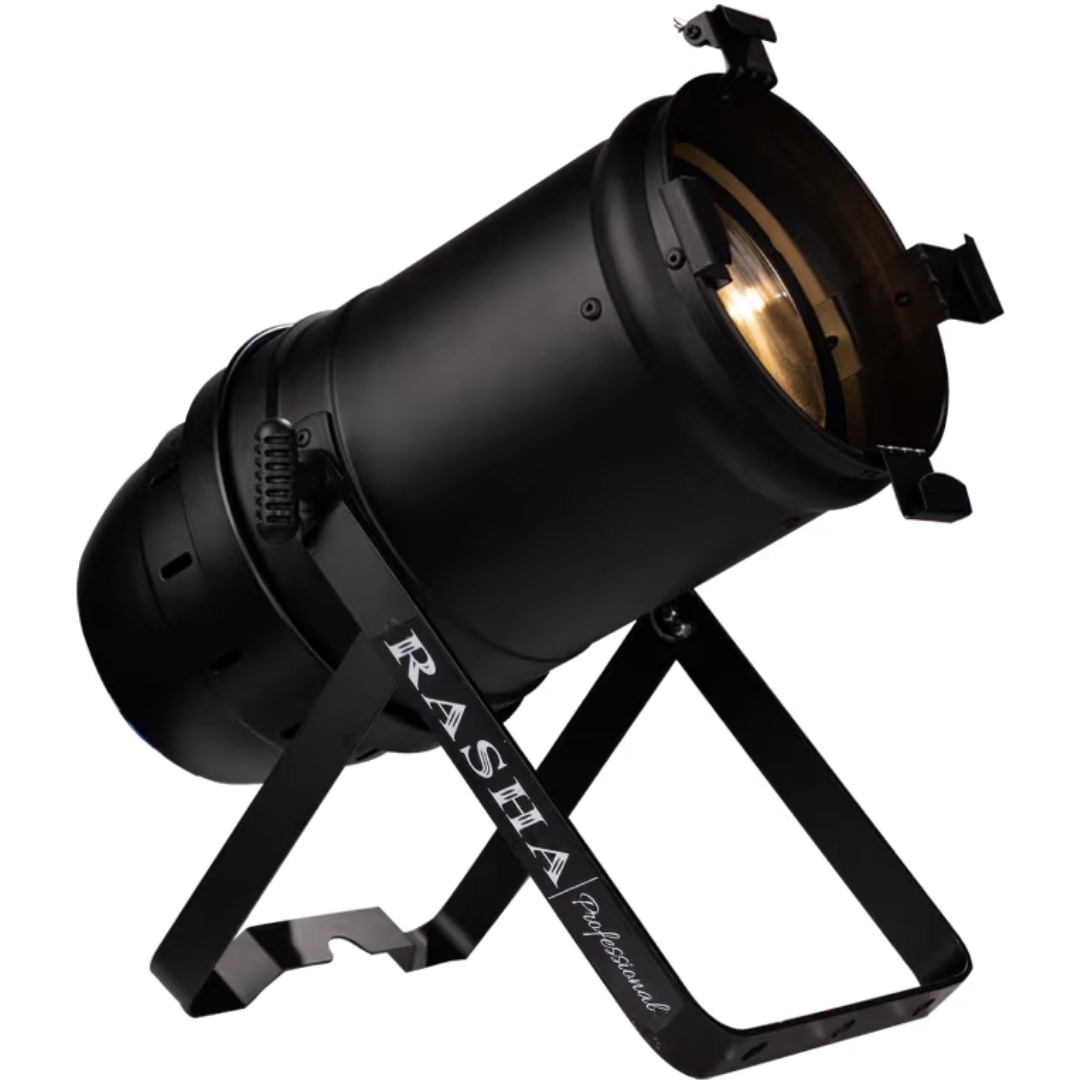 Rasha Zum Cob | 100W COB Par - 3000K Tungsten Look | 9º–30º Manual Zoom Beam