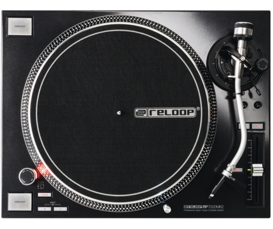 Reloop RP-7000 MK2 | High-Torque Direct Drive Turntable | S-Shaped Tonearm & Multi-Speed Support