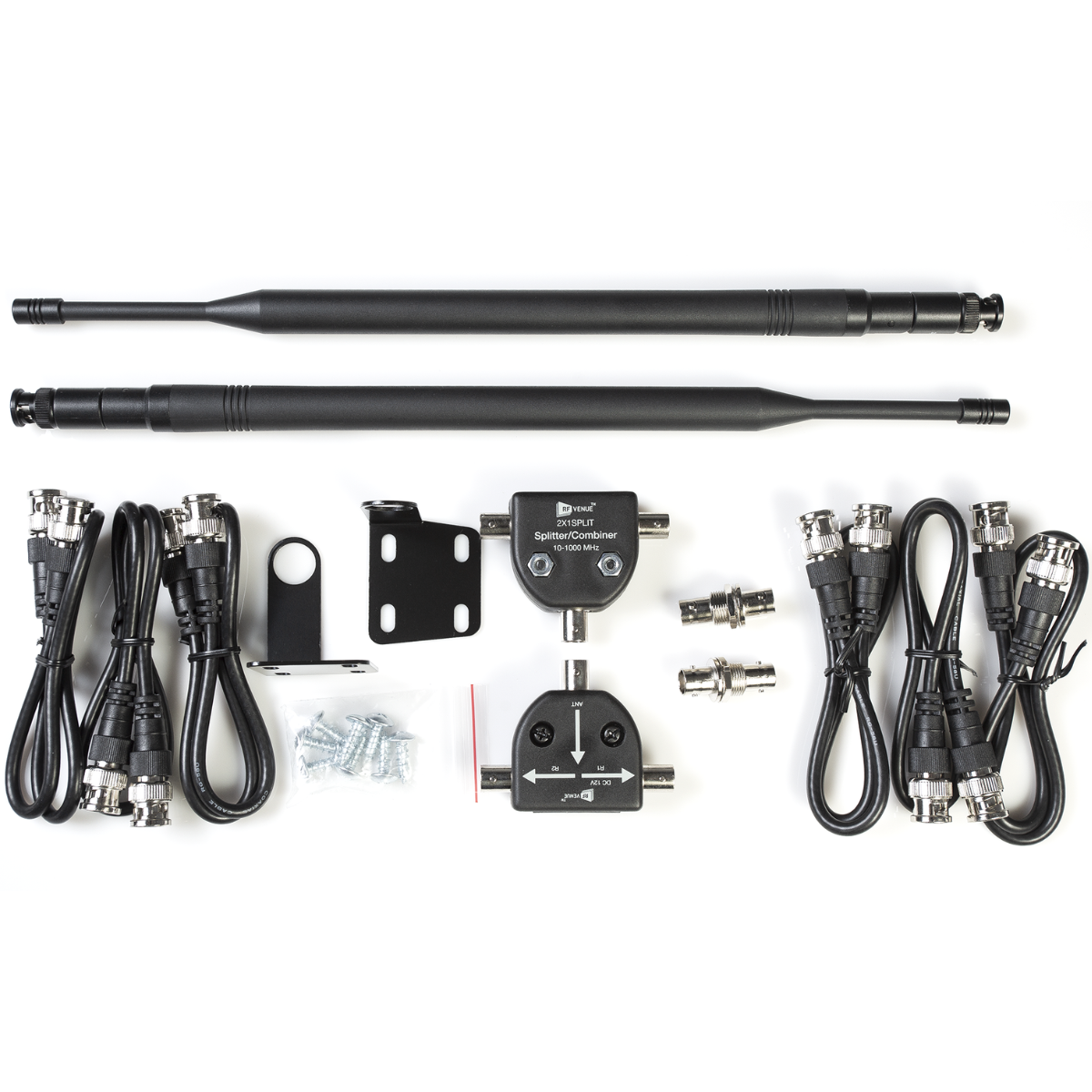 RF Venue 2-CHANNEL KIT 470T530 | 2-Channel Remote Antenna Kit | 470-530 MHz Half-Wave Antennas