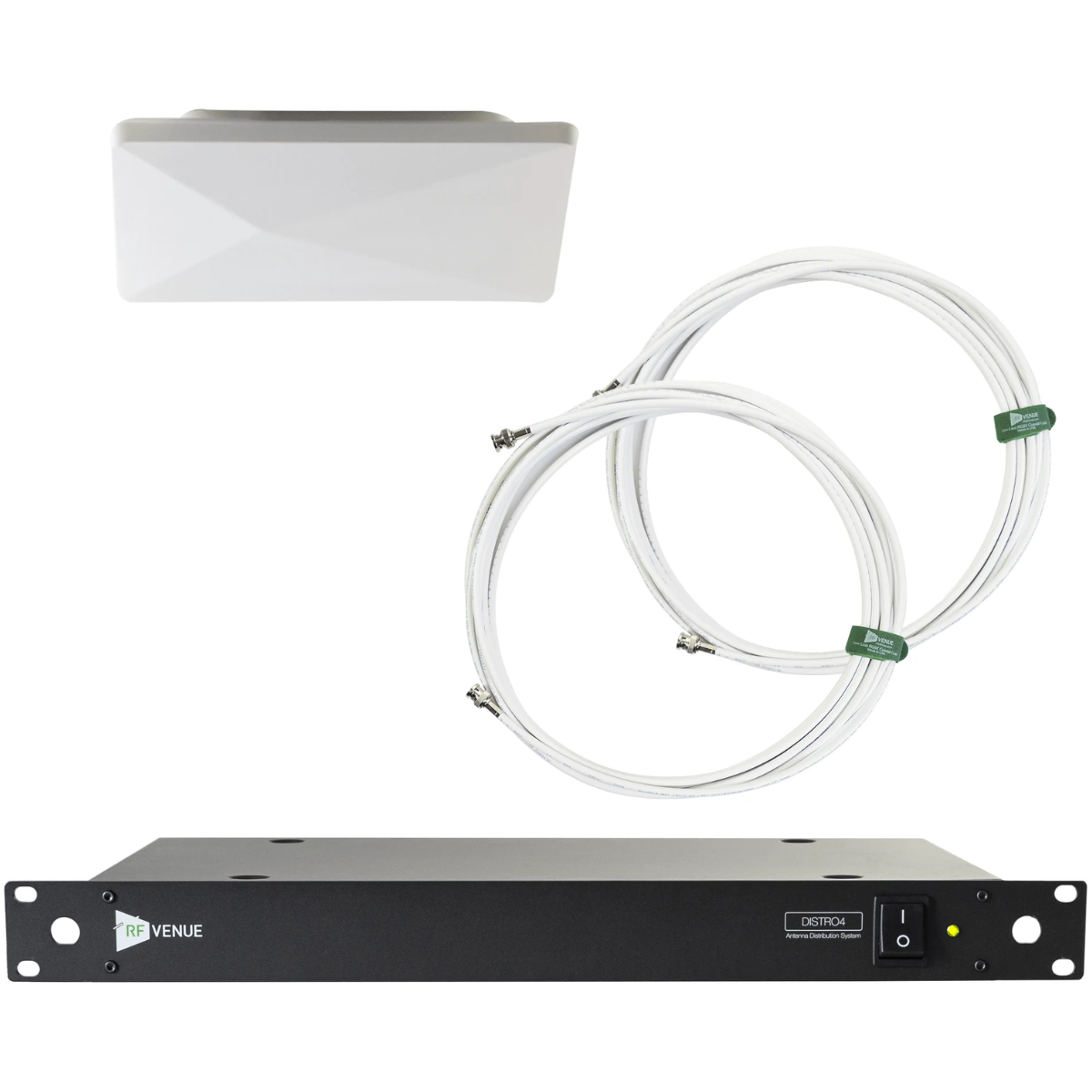 RF Venue D-ARCDISTRO4 | 4-Channel Antenna Distribution + White Diversity Antenna | Supports Up to 5 Wireless Receivers