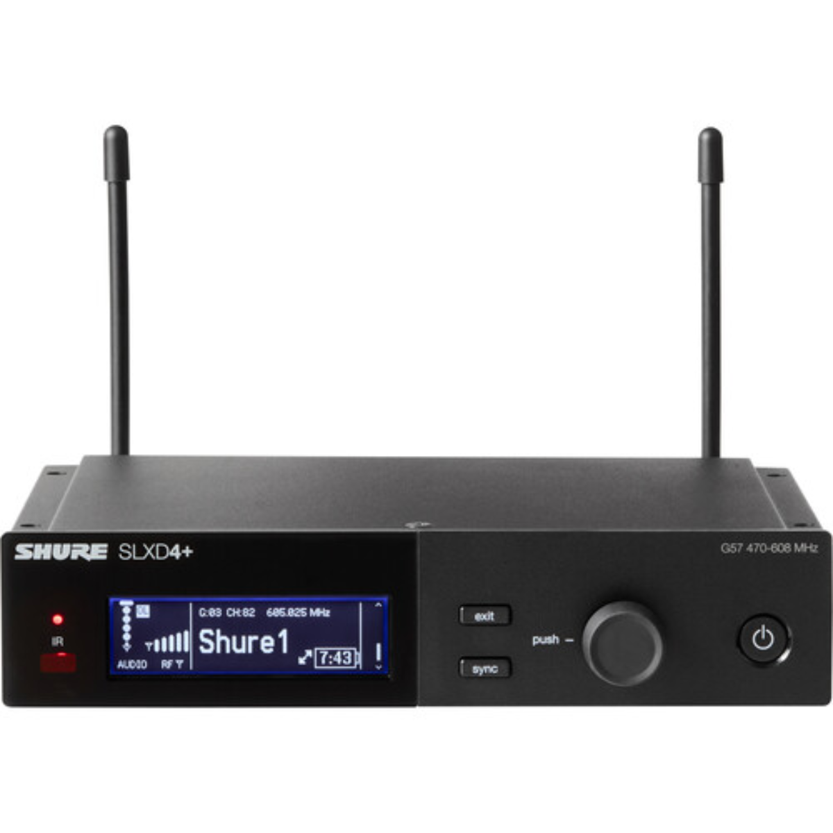 Shure SLXD4+ G57 | 138 MHz UHF Receiver | ShowLink Ease Wireless Control