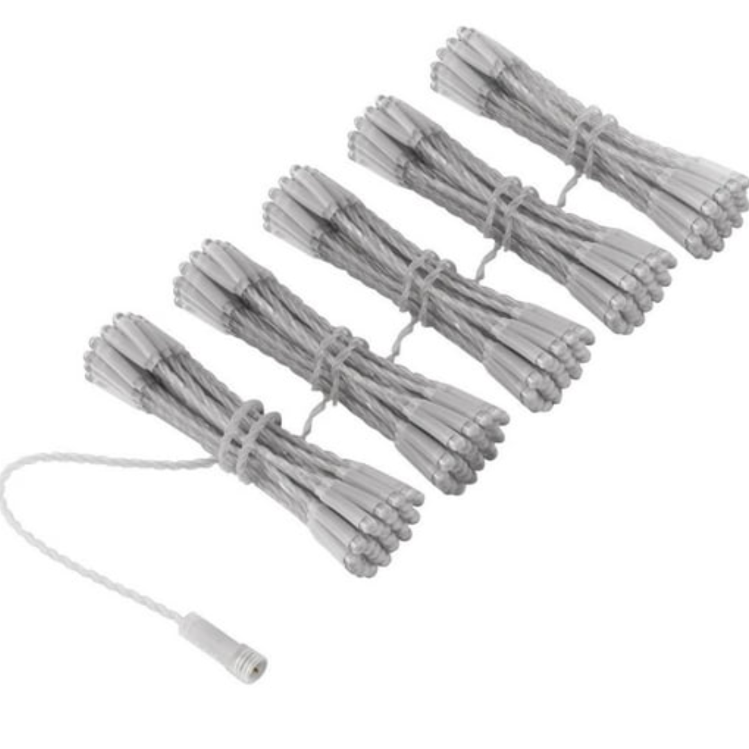 Twinkly TWPLUS-PLC-CU-10X25SPP-T | 8x6.5ft PLUS Smart RGB-W Curtain Light, 250 LEDs, IP65, Transparent Cable, App & Voice Control