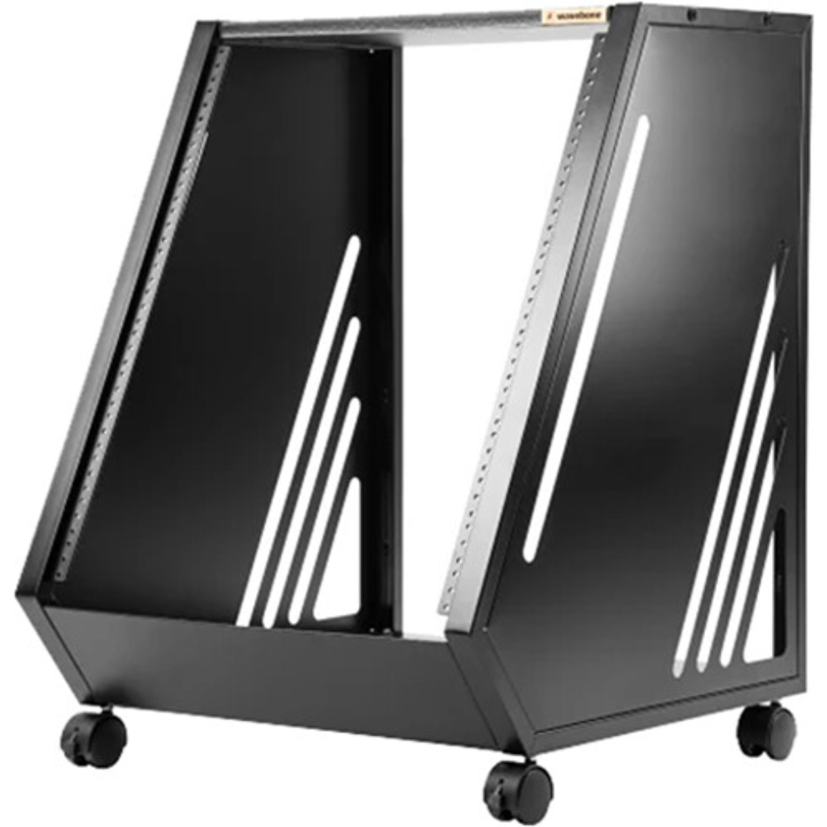 Wavebone Fin 13U Rackmount Case Black | 13U Angled Rack | Studio Equipment Case