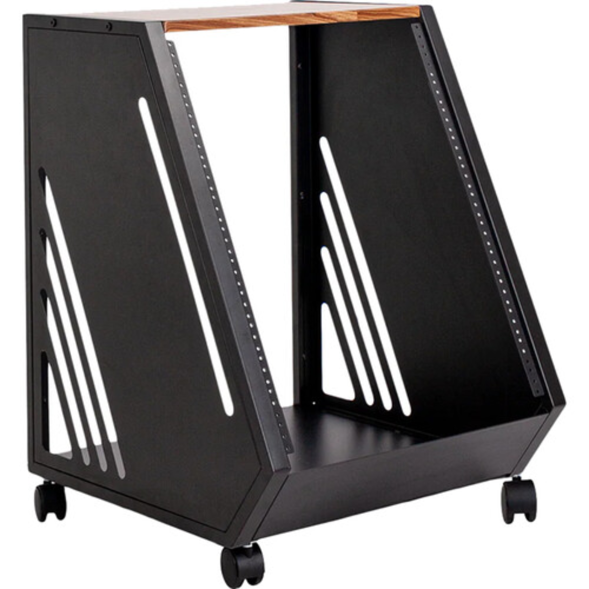 Wavebone Fin 13U Rackmount Case Wood | 13U Angled Rack | Studio Equipment Case