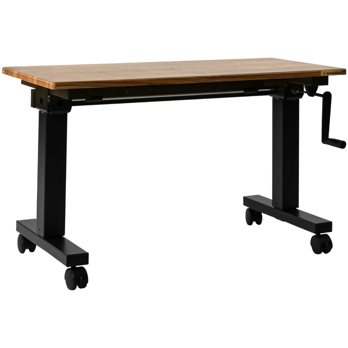 Wavebone Hover Keyboard Stand 900 Wood | Height Adjustable Workstation | Compact Hand Crank Desk